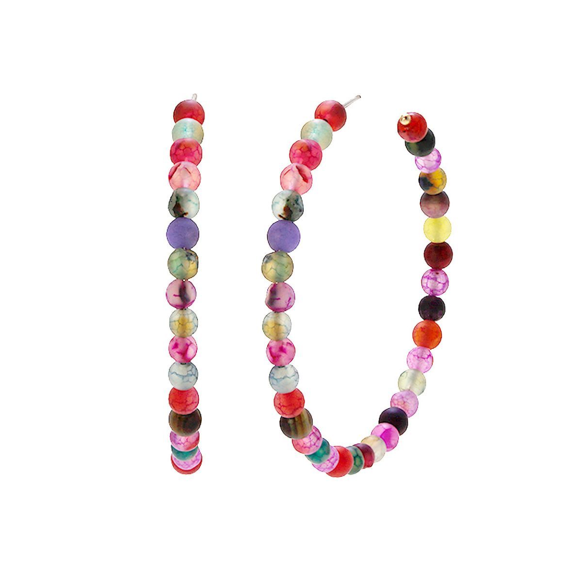 55mm Fuchsia Stone Hoops