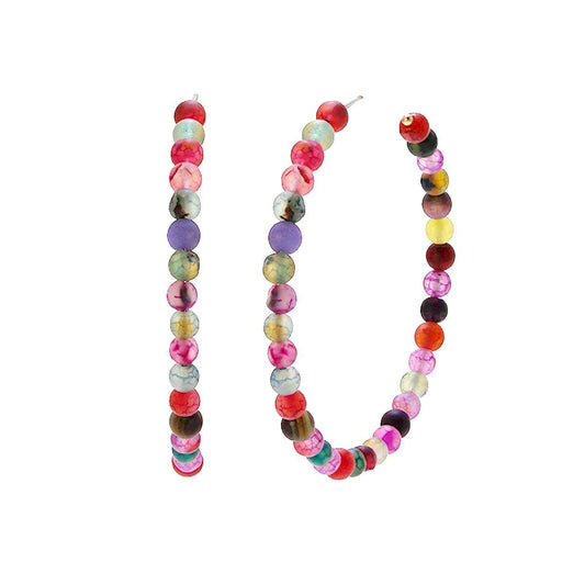 55mm Fuchsia Stone Hoops