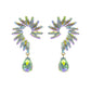 Pink Green Marquise Curved Earrings