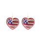 American Flag Rhinestone Heart Earrings