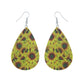 Sunflower Printed Teardrop Earrings