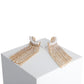 Gold Pearl Fringe Ear Climber Earrings