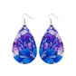 Various Blue Purple Printed Teardrop Earrings