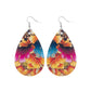 Bright Floral Printed Teardrop Earrings
