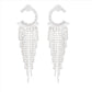 Silver C Cubic Zirconia Fringe Earrings