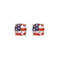 Gold Glitter American Flag Studs