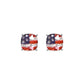 Silver Glitter American Flag Studs