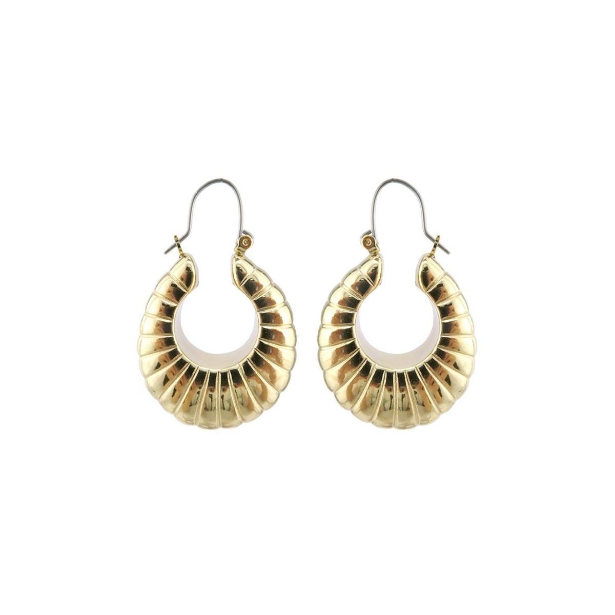 Gold Metal Croissant Hoops