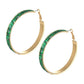 Green Glitter Wide Hoops