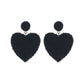 Black Sead Bead Heart Earrings