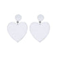White Sead Bead Heart Earrings