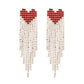 Red and Gold Heart Fringe Earrings