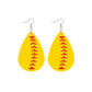 Mustard Yellow Softball Teardrop Earrings