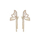 Gold Rhinestone Butterfly Tail Studs