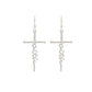 Silver Faith Script Cross Earrings
