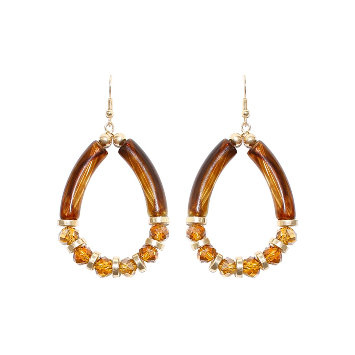 Tortoiseshell Tube Teardrop Earrings