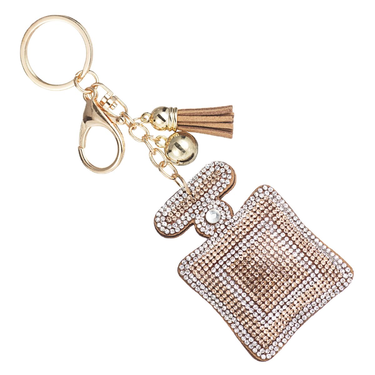 Light Brown Perfume Bottle Keychain Bag Charm