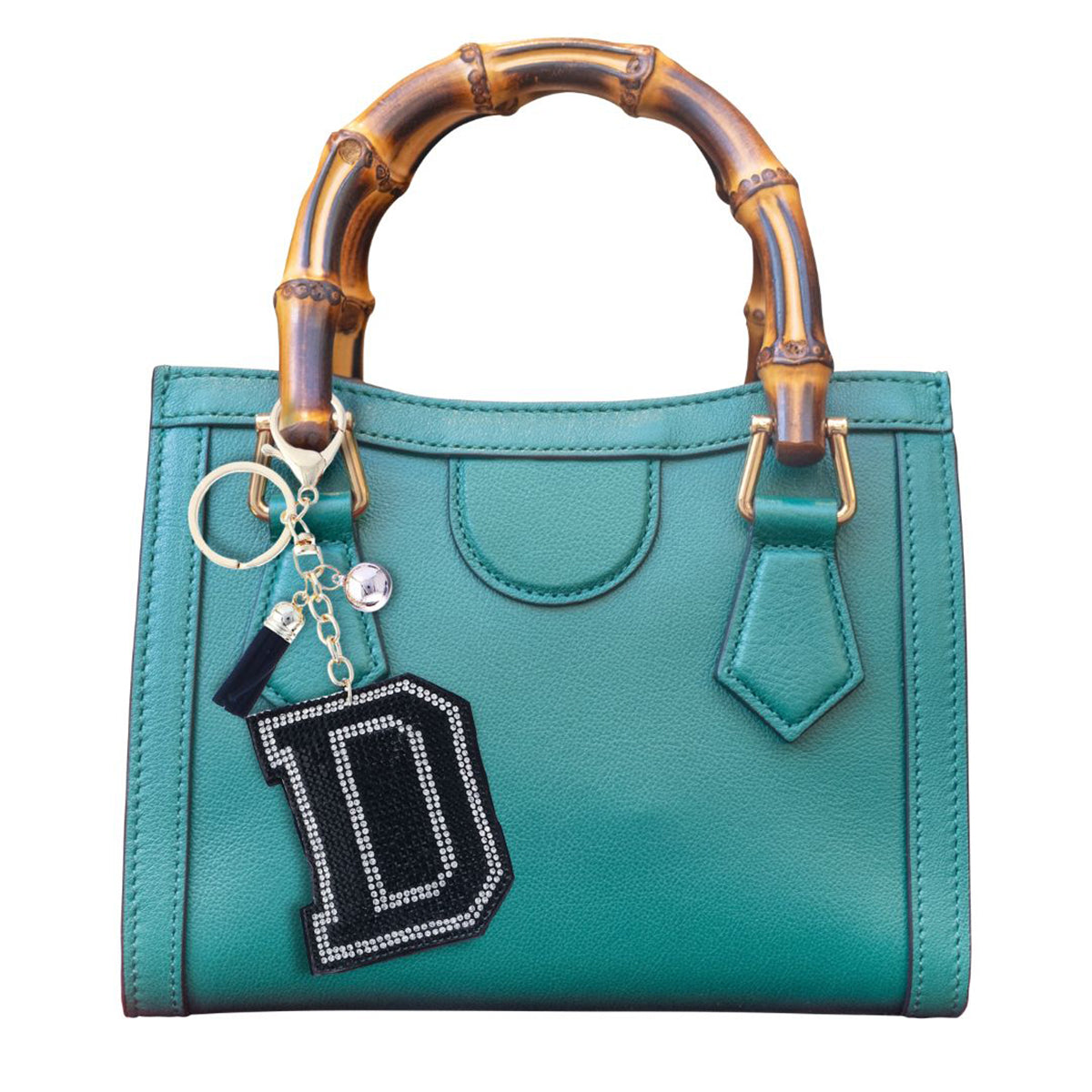 D Black Keychain Bag Charm