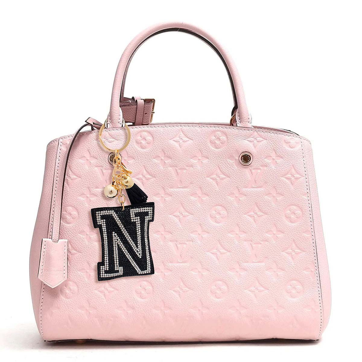 N Black Keychain Bag Charm