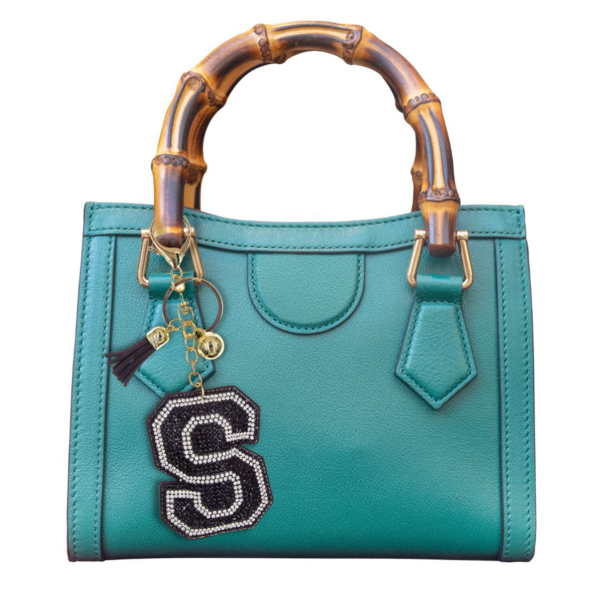 S Black Keychain Bag Charm