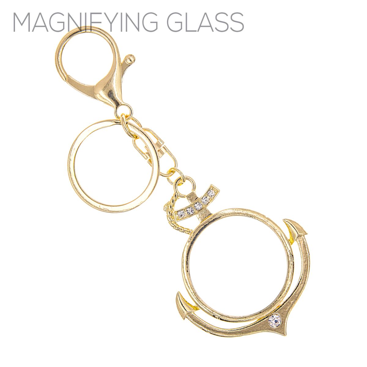 Gold Anchor Magnifying Glass Keychain