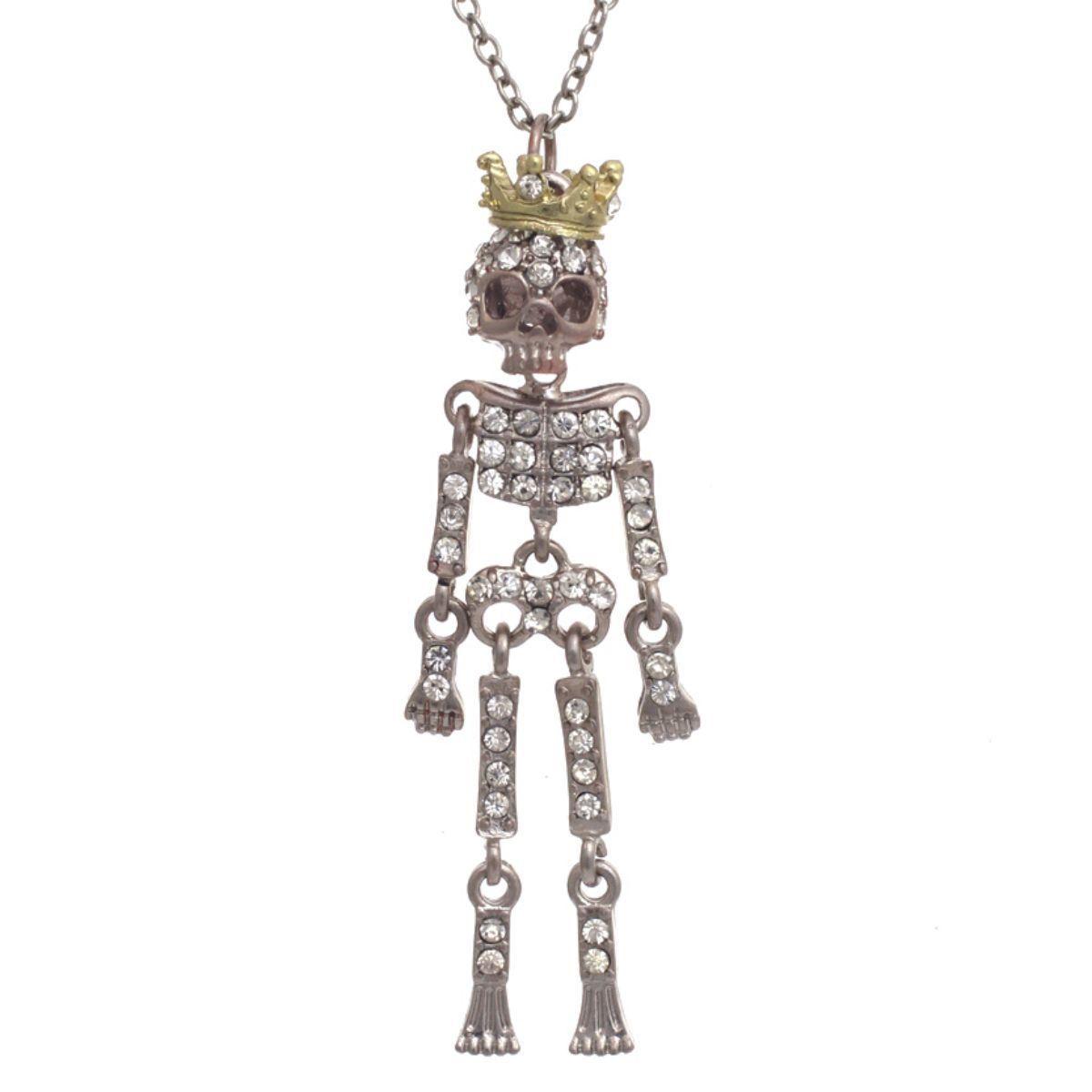 Silver Spooky Skeleton Necklace