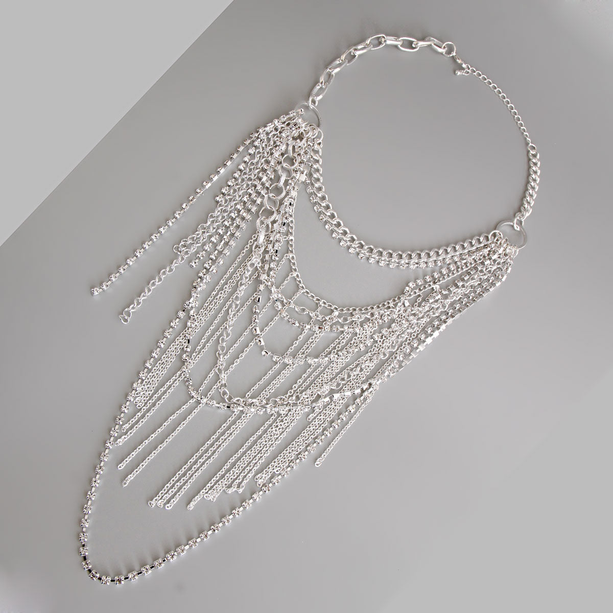 Silver Vintage Fringe Chain Necklace