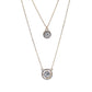 Round Halo Gold Two Strand Necklace