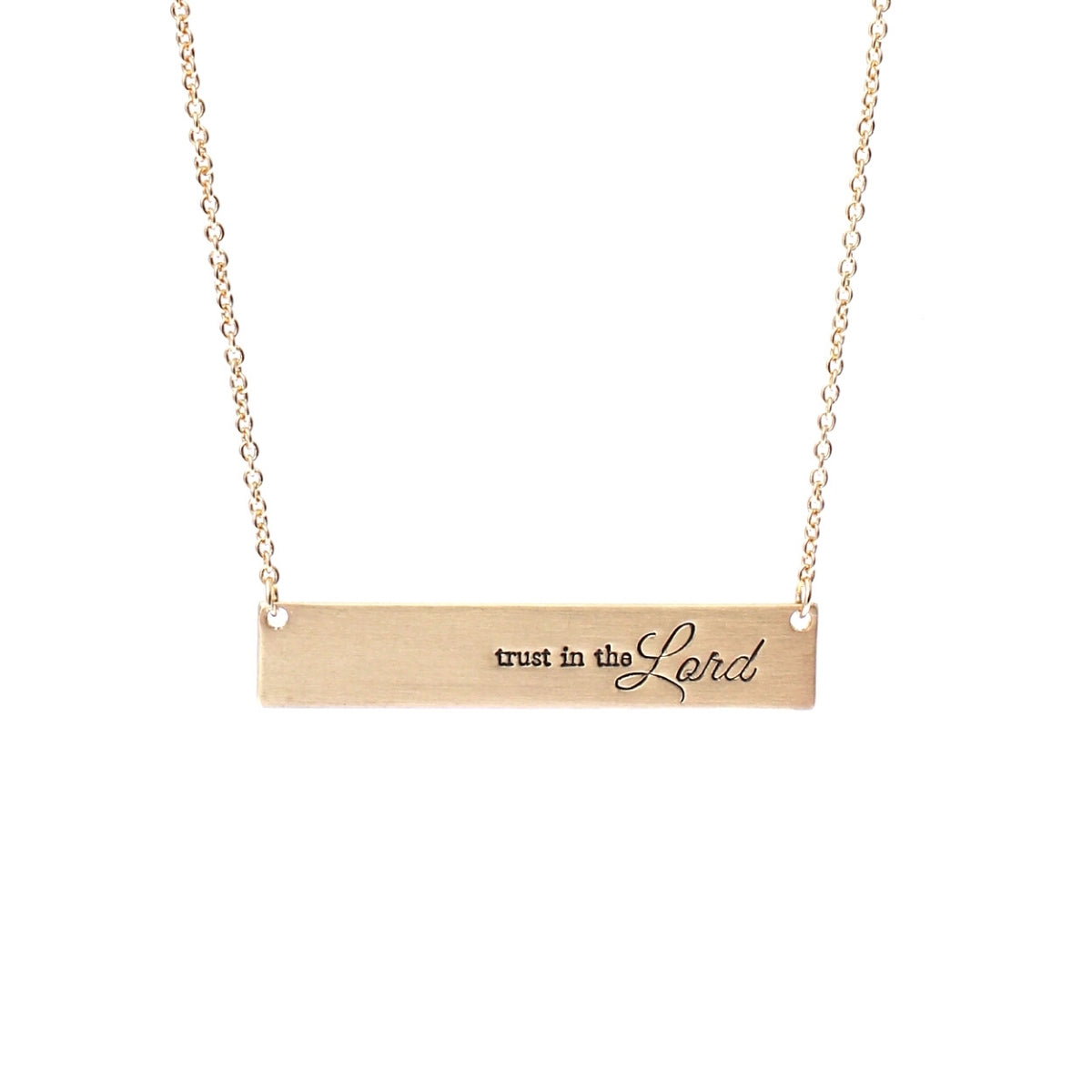 Gold Trust in the Lord Plate Necklace