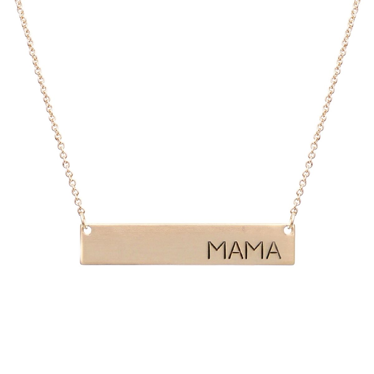 Gold MAMA Plate Necklace