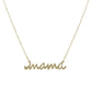 Gold Script Mama Pendant Necklace