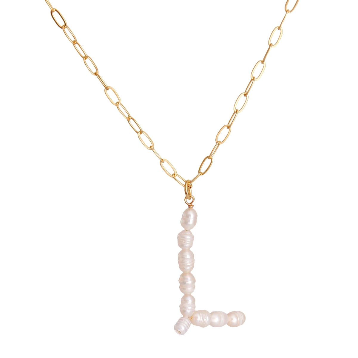 L Freshwater Pearl Initial Necklace