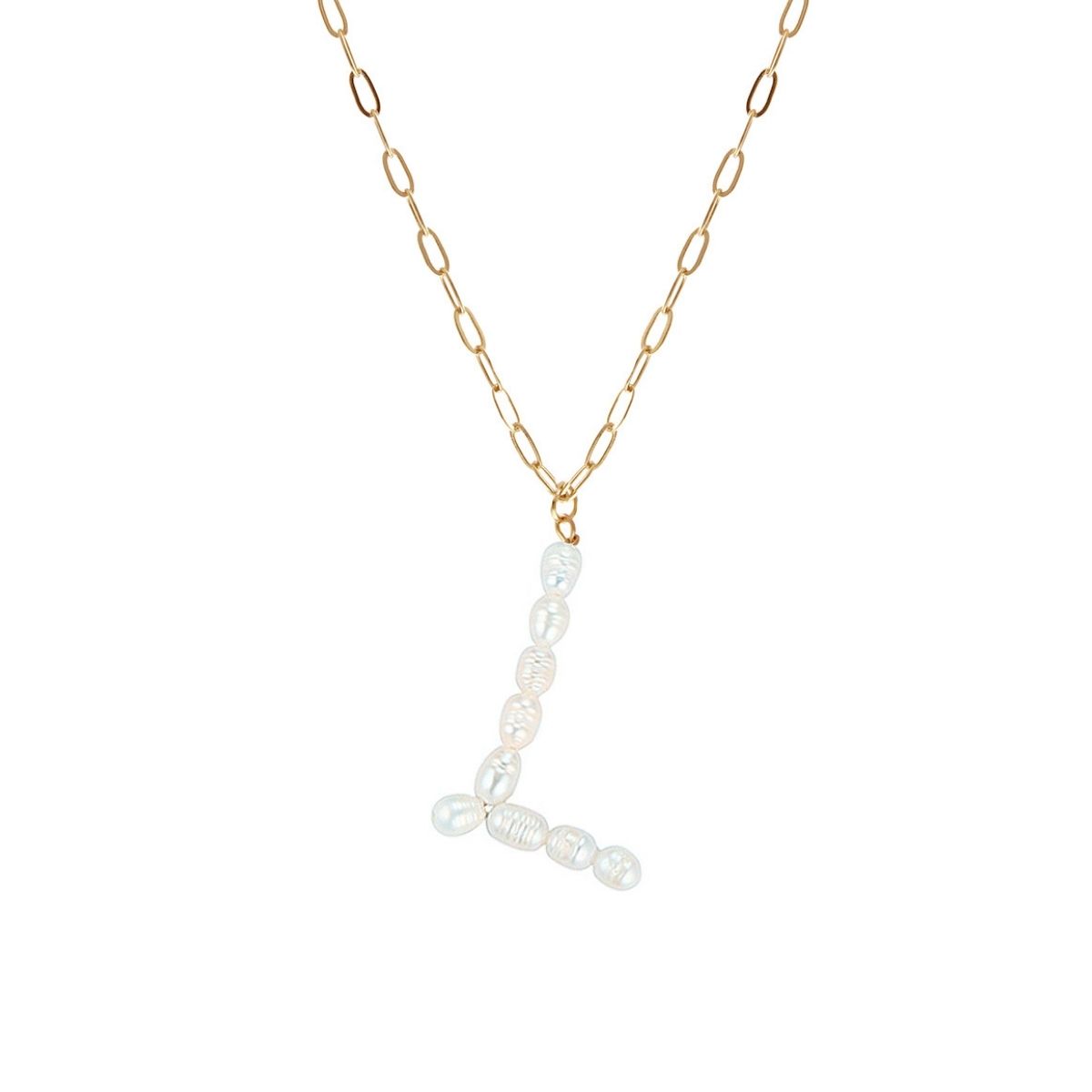 L Freshwater Pearl Initial Necklace