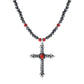 Dark Coral Navajo Pearl Cross Necklace