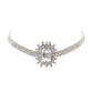 Silver Rectangle Burst Stone Choker