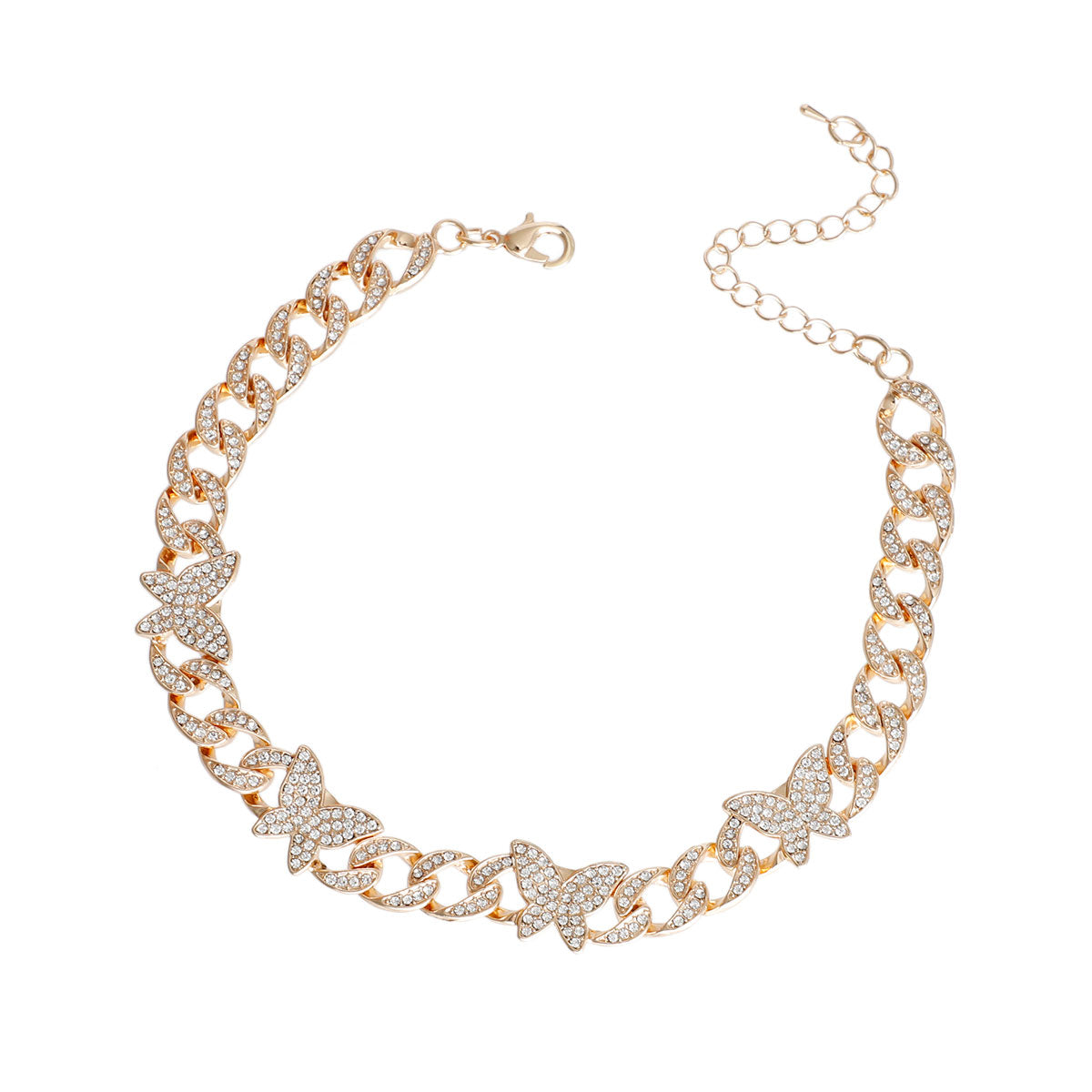 Gold Iced Cuban Butterfly Choker