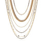 Gold Multi Rhinestone Chain Necklace