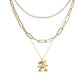 Gold 3 Pcs Teddy Bear Necklace