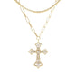 Gold Syriac Cross 2 Pcs Necklace