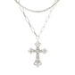 Silver Syriac Cross 2 Pcs Necklace