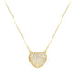 Gold Pave Flat Heart Necklace