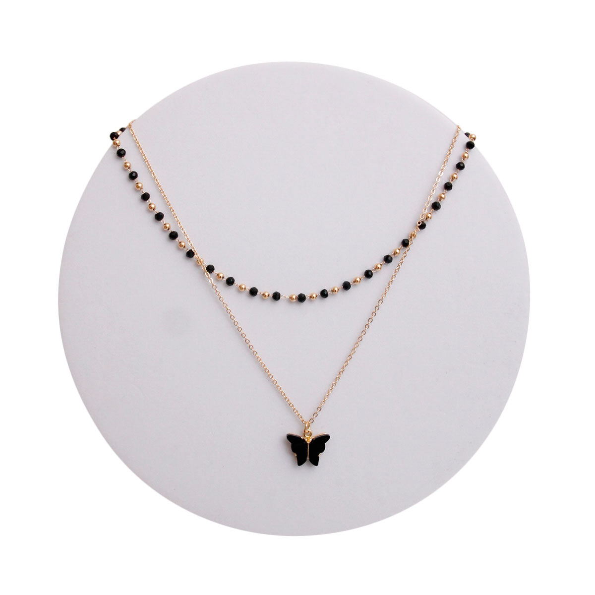 Black and Gold Butterfly Necklace