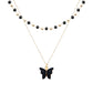 Black and Gold Butterfly Necklace