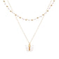 White and Gold Butterfly Necklace