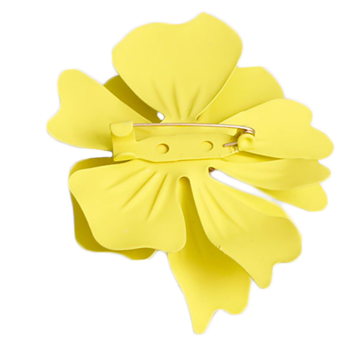 Yellow Coated Metal Flower Brooch