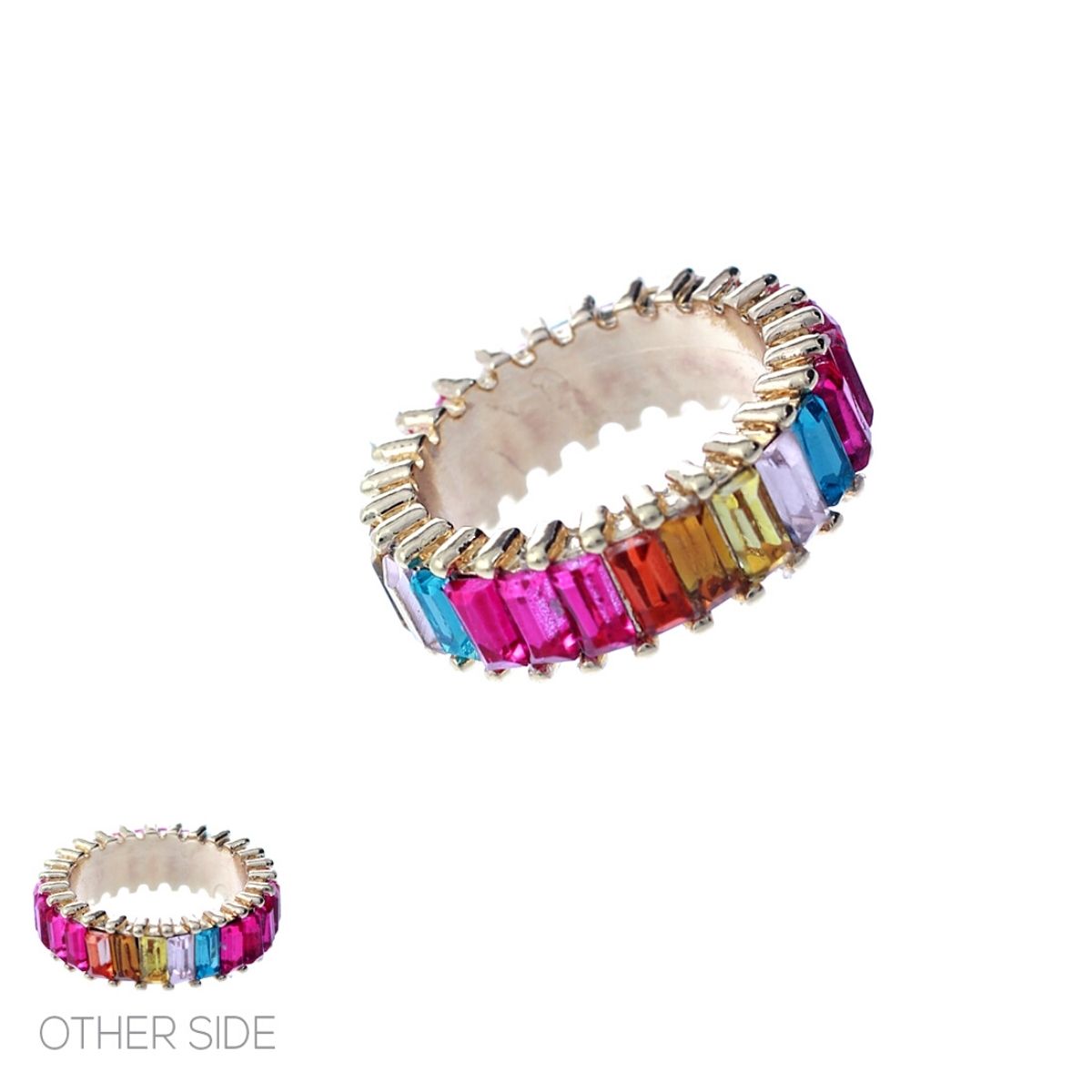 Size 8 Mixed Fuchsia Eternity Ring