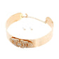 Rhinestone and Gold Metal Choker Set