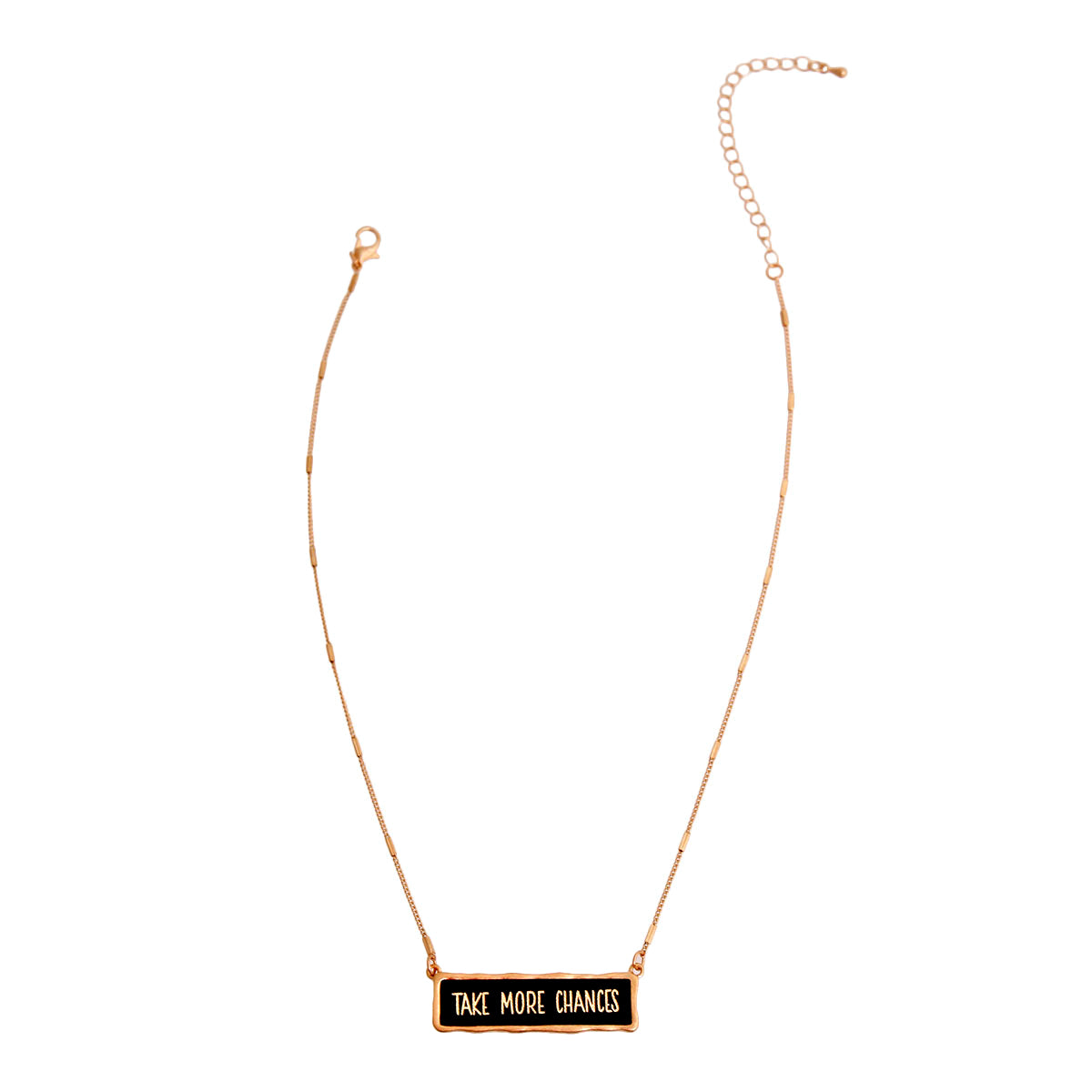 TAKE MORE CHANCES Plate Necklace