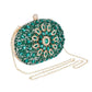 Clutch Green Crystal Hard Case Clutch for Women
