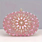 Clutch Pink Crystal Hard Case Bag for Women